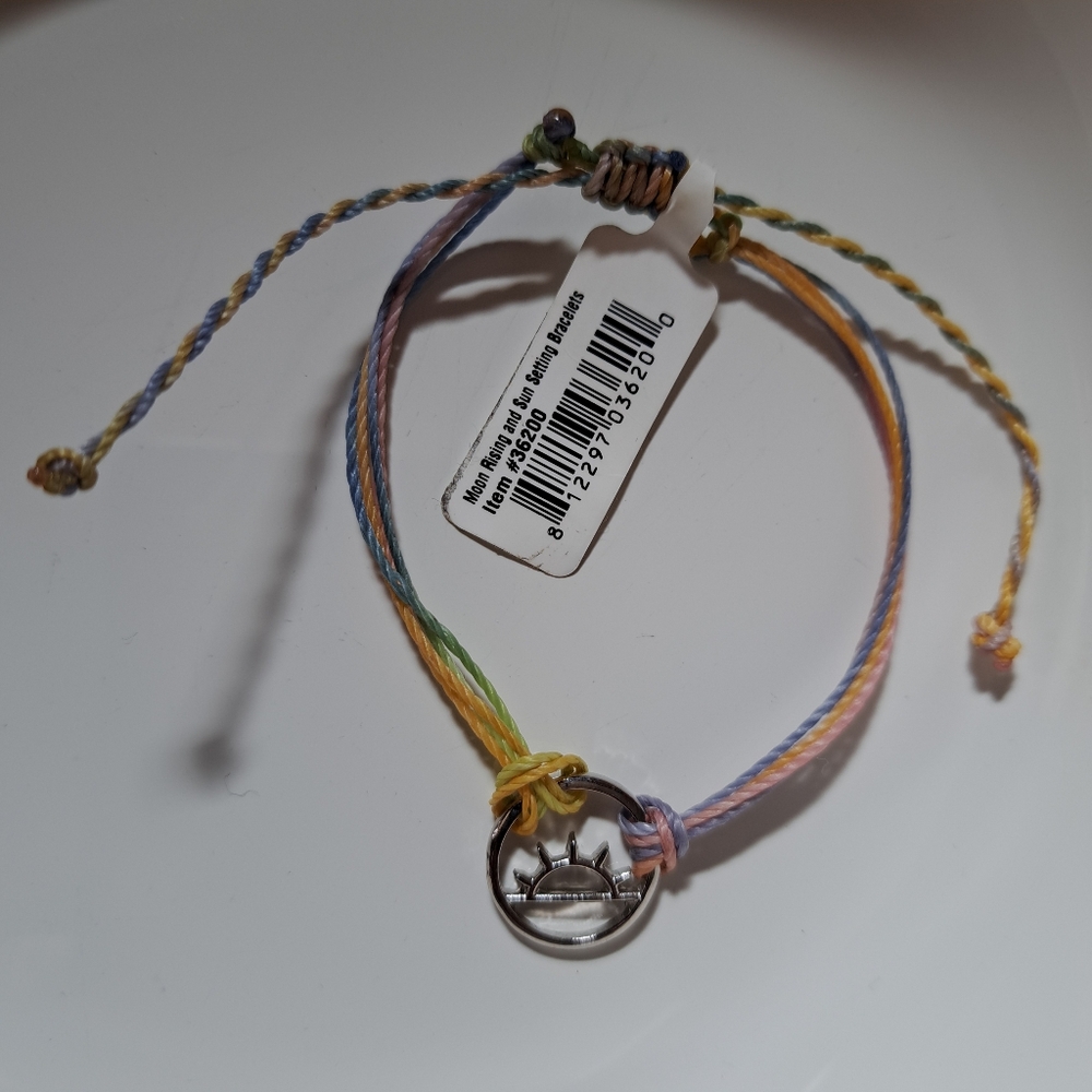 Multicolor Braided Bracelet with Sun Charm